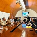 Imagen de archivo de una reunión de emergencias en Lorca, con el alcalde Fulgencio Gil