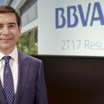 El consejero delegado de BBVA, Carlos Torres Vila, durante la presentación de los resultados.