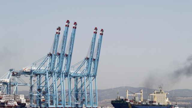 Normalidad en las dos terminales de contenedores del Puerto de Algeciras (Cádiz).
