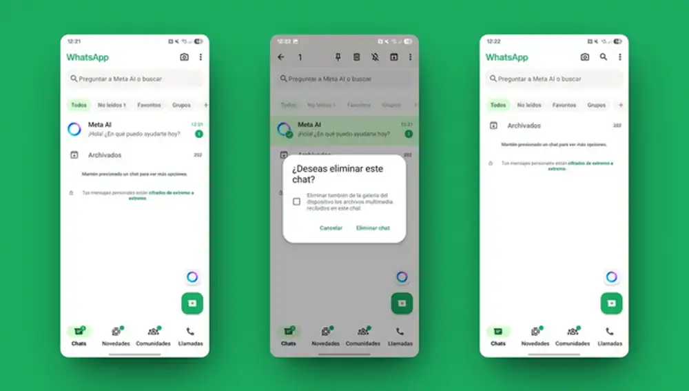 Así puedes eliminar el chat para que no aparezca