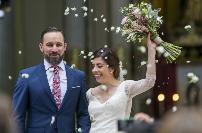 Santiago Abascal y Lidia Bedman el día de su boda en 2018